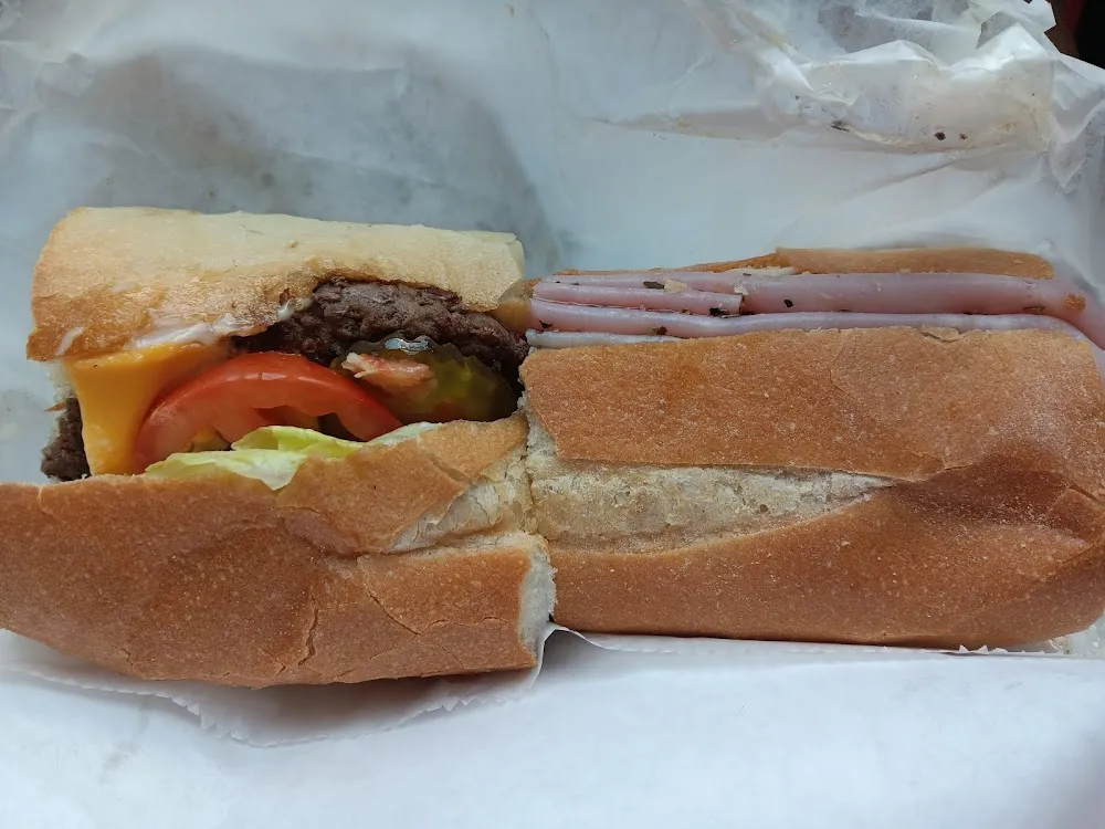 Half Cheese Burger Half Mr Hoagie Sub